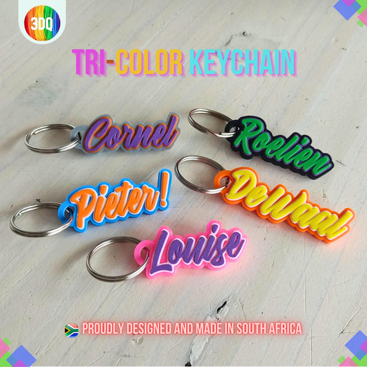 Tri-Color Custom Keychain