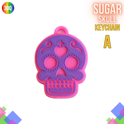 Custom Made Sugar Skull Keychain